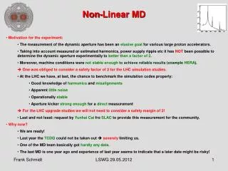 Non-Linear MD