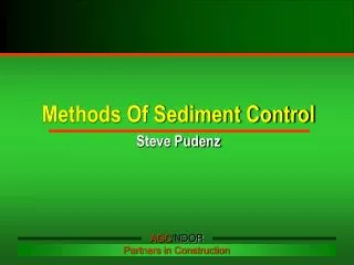 Methods Of Sediment Control Steve Pudenz