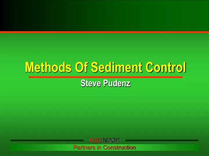 methods of sediment control steve pudenz