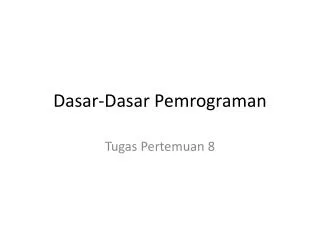 dasar dasar pemrograman