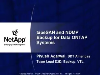 tapeSAN and NDMP Backup for Data ONTAP Systems