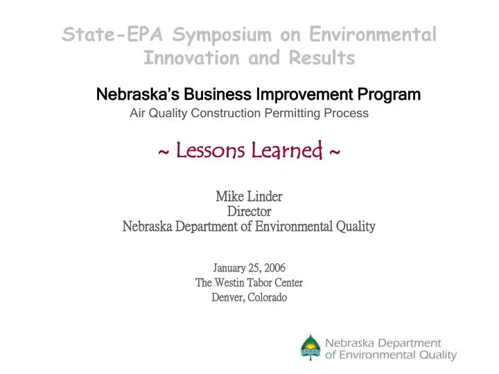 state epa symposium on environmental innovation and results