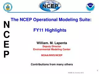 The NCEP Operational Modeling Suite: FY11 Highlights