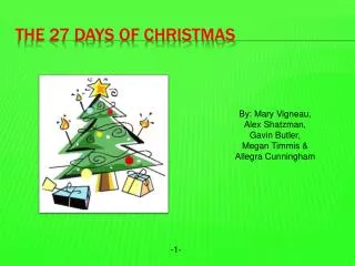 The 27 Days of Christmas