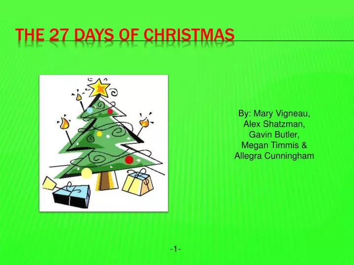 the 27 days of christmas