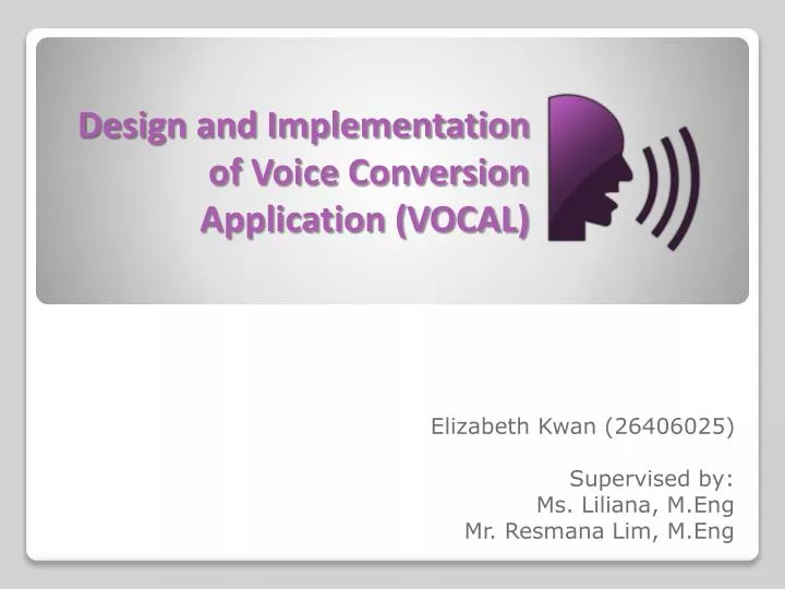 design and implementation of voice conversion application vocal