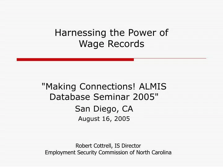 harnessing the power of wage records