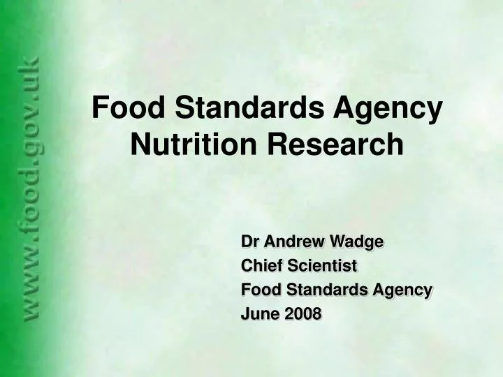 food standards agency nutrition research