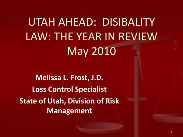 utah ahead disibality law the year in review may 2010