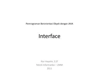 pemrograman berorientasi obyek dengan java interface