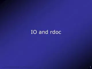 IO and rdoc