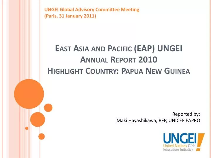 east asia and pacific eap ungei annual report 2010 highlight country papua new guinea