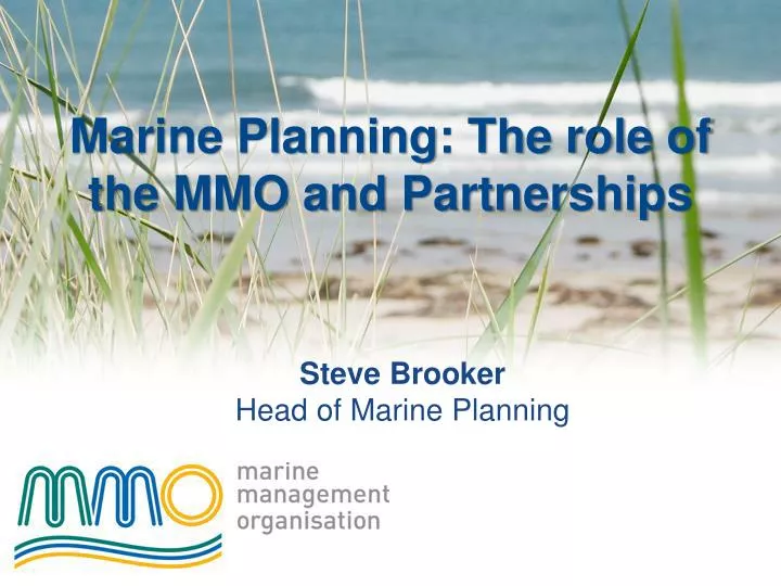 marine planning the role of the mmo and partnerships