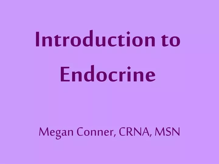 introduction to endocrine
