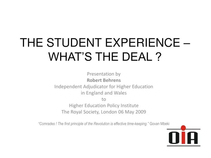the student experience what s the deal