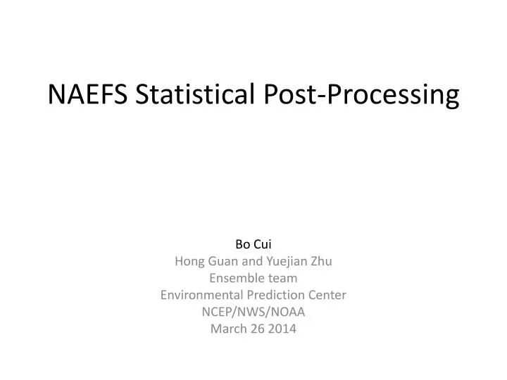naefs statistical post processing