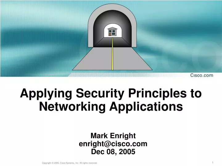 applying security principles to networking applications