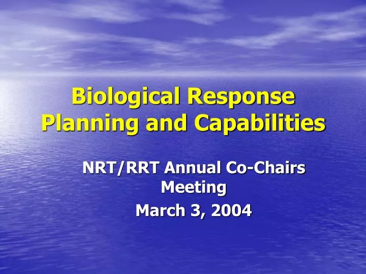 biological response planning and capabilities