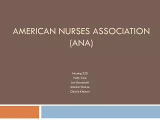 American Nurses Association (ANA)