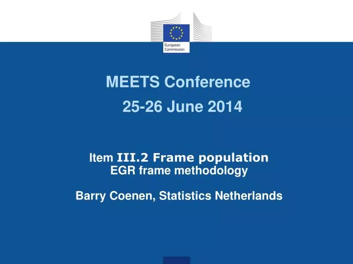 item iii 2 frame population egr frame methodology barry coenen statistics netherlands