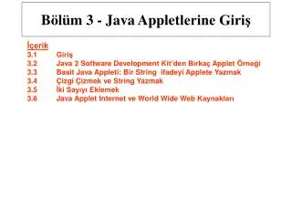 b l m 3 java applet lerine giri