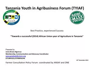 Tanzania Youth in Agribusiness Forum (TYIAF)