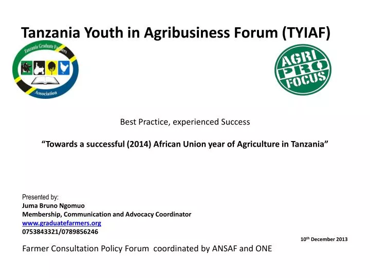tanzania youth in agribusiness forum tyiaf
