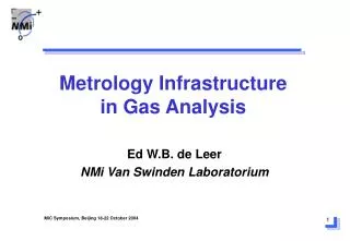 Metrology Infrastructure in Gas Analysis