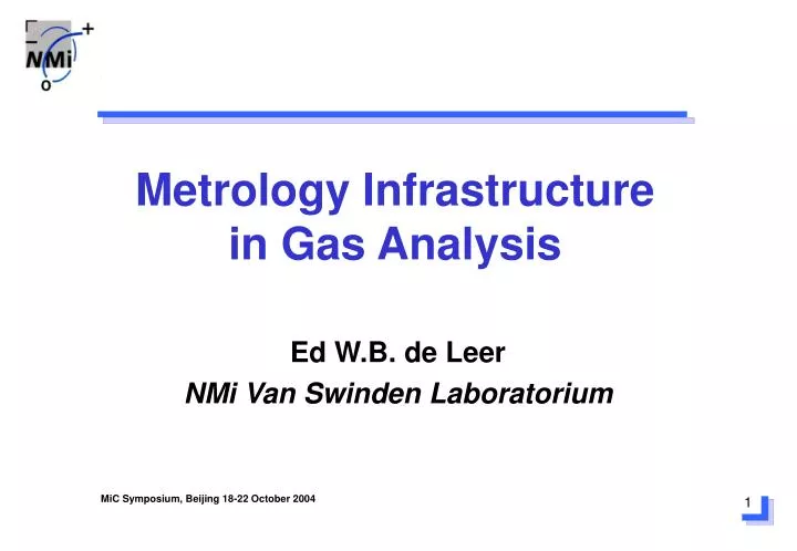 metrology infrastructure in gas analysis