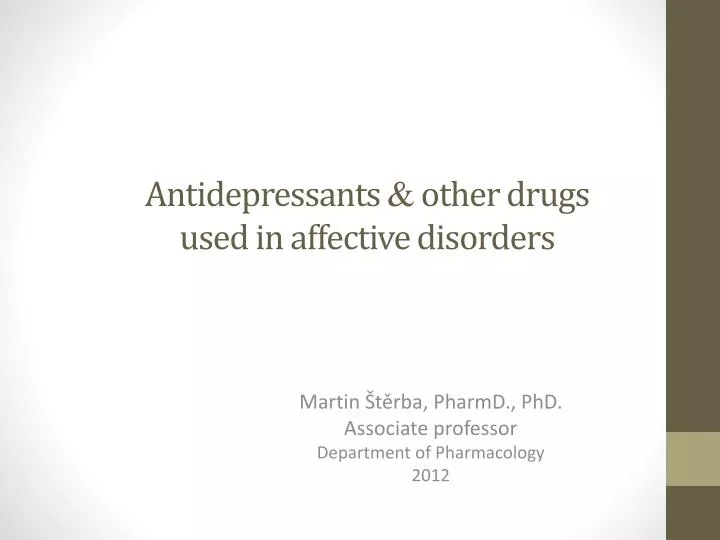 antidepressants other drugs used in affective disorders