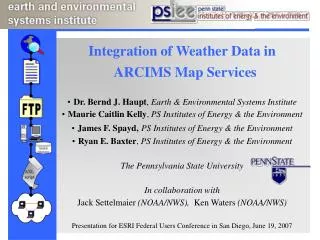 Integration of Weather Data in ARCIMS Map Services