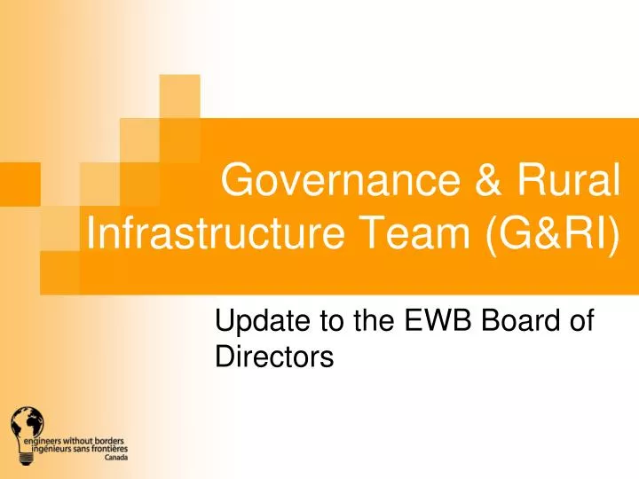 governance rural infrastructure team g ri