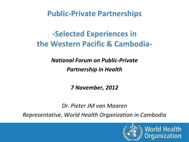 public private partnerships selected experiences in the western pacific cambodia