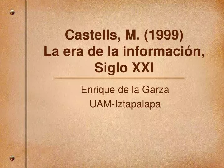 castells m 1999 la era de la informaci n siglo xxi