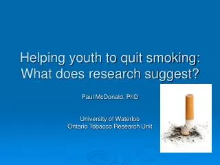 Helping youth to quit smoking: What does research suggest?