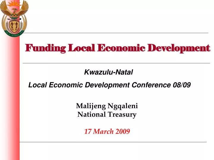 funding local economic development