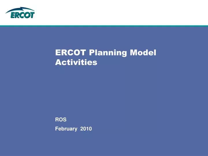 ercot planning model activities