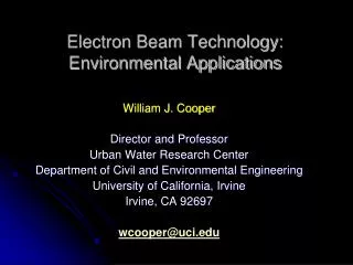 Electron Beam Technology: Environmental Applications
