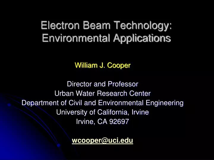 electron beam technology environmental applications