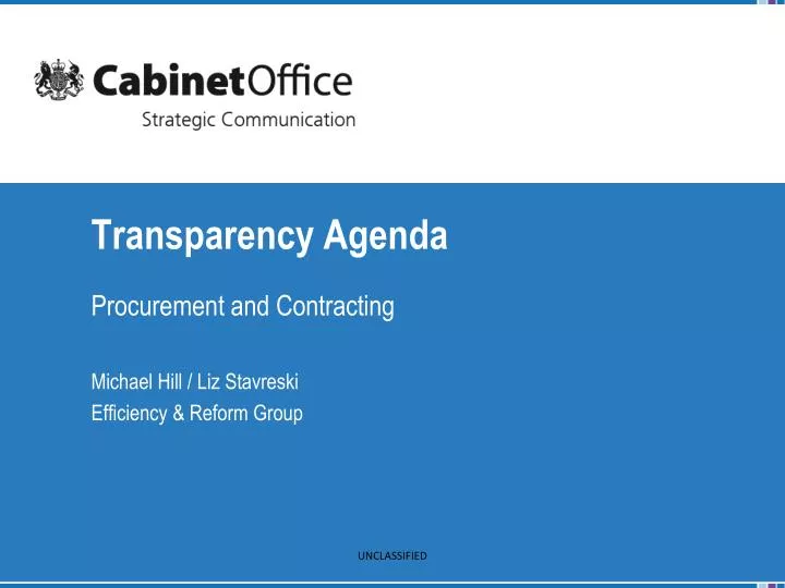 transparency agenda