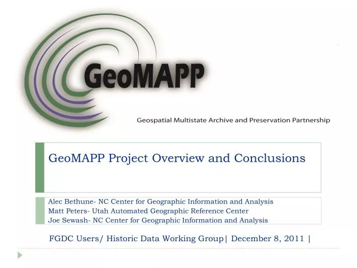 geomapp project overview and conclusions