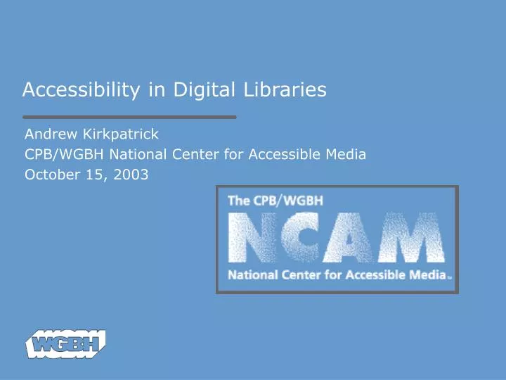 accessibility in digital libraries