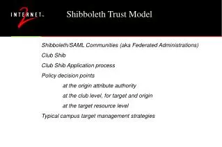 Shibboleth Trust Model