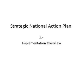 Strategic National Action Plan: