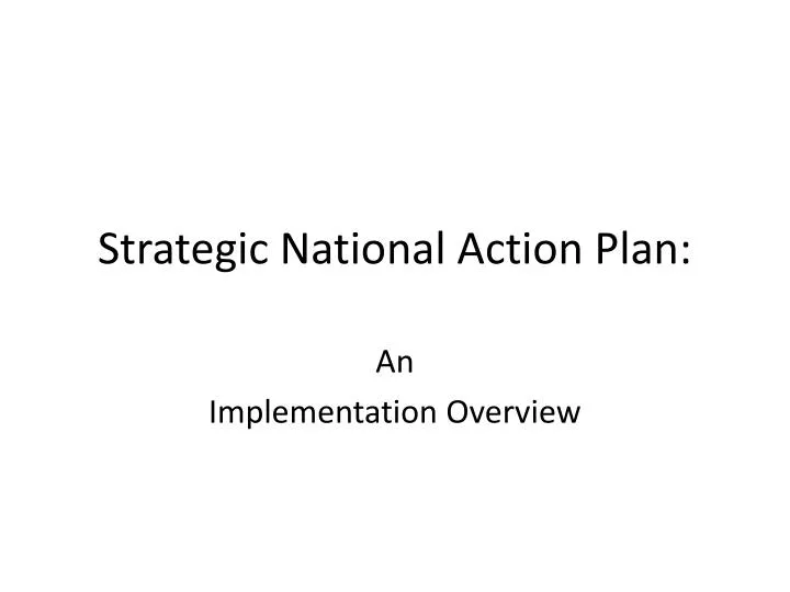 strategic national action plan