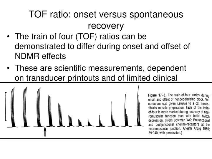tof ratio onset versus spontaneous recovery