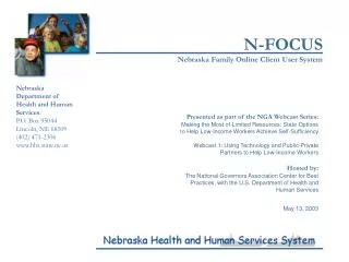 N-FOCUS Nebraska Family Online Client User System