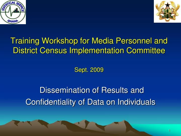 training workshop for media personnel and district census implementation committee sept 2009