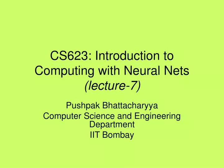 pushpak bhattacharyya computer science and engineering department iit bombay