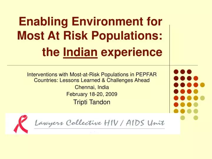 enabling environment for most at risk populations the indian experience